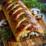 Savory Mushroom & Gruyère Puff Pastry Braid Recipe
