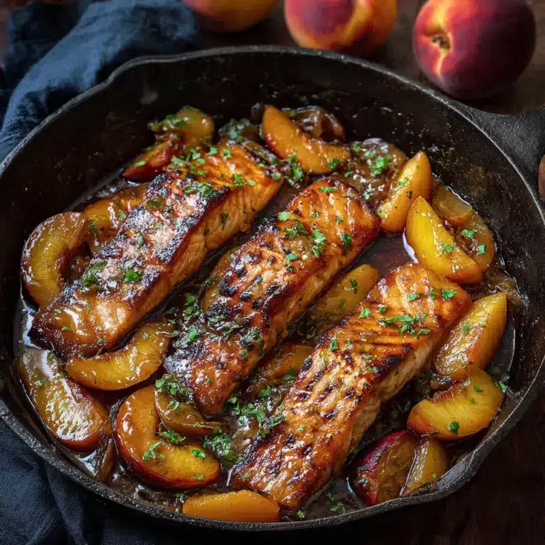 Bourbon Peach Roasted Salmon Recipe