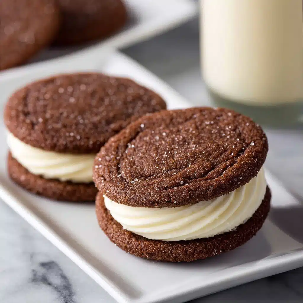 Ginger Molasses Sandwich Cookies with Eggnog Frosting Recipe - Recipe Image