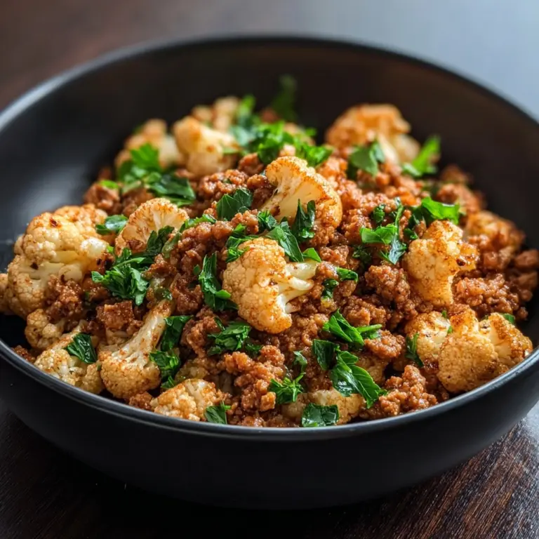 Garlic Butter Ground Turkey with Cauliflower Skillet Recipe