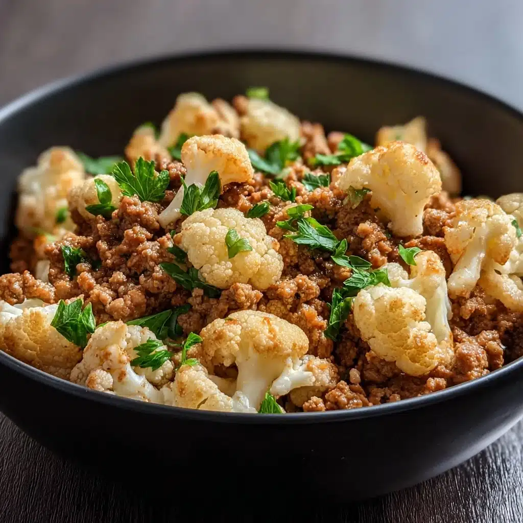 Garlic Butter Ground Turkey with Cauliflower Skillet Recipe - Recipe Image