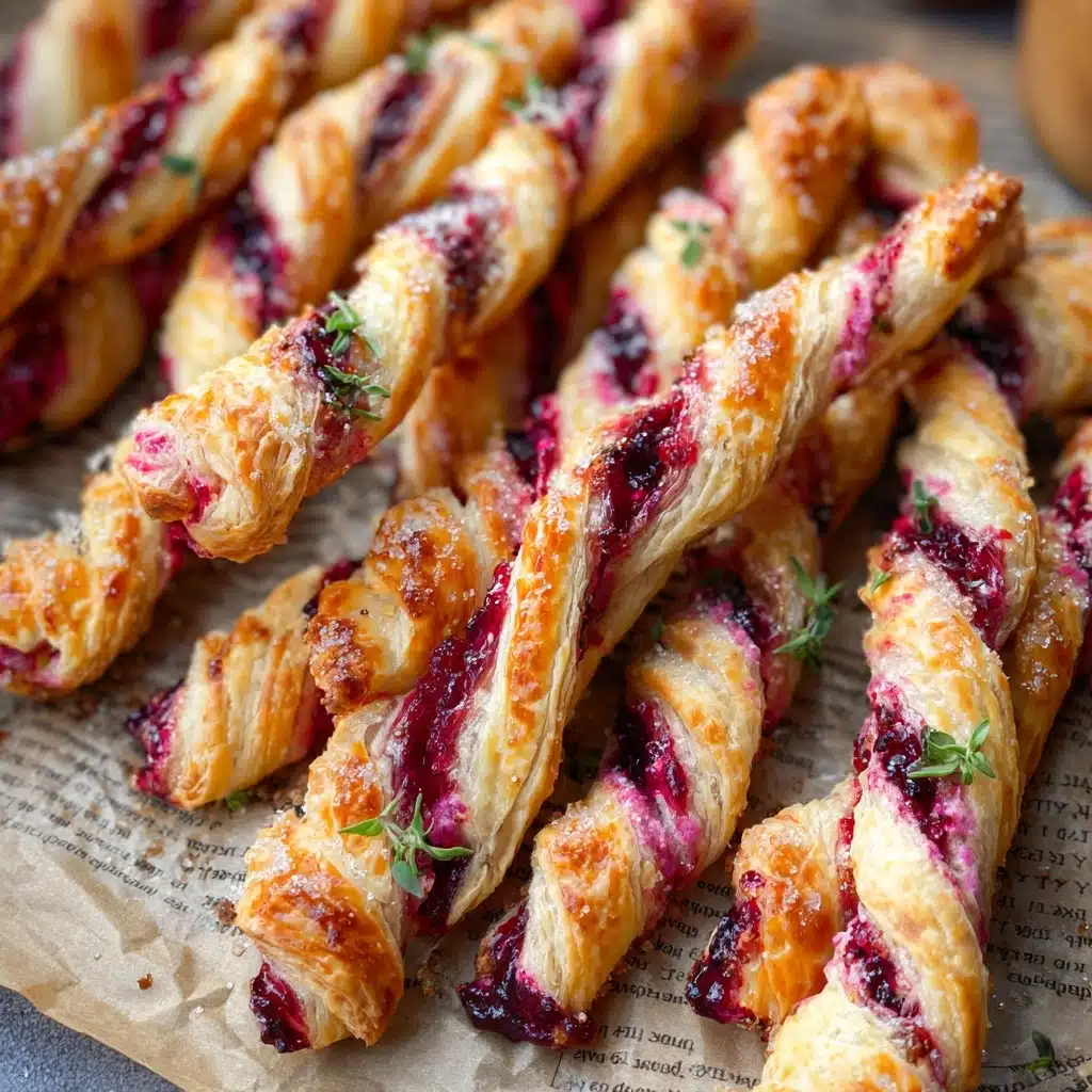 Blackberry Goat Cheese Puff Pastry Twists Recipe - Recipe Image