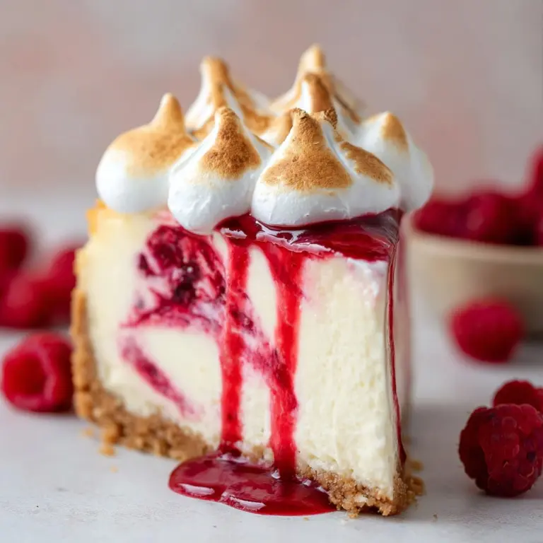 Heavenly Lemon Raspberry Meringue Cheesecake Recipe