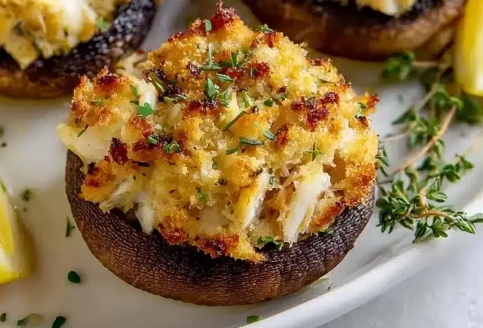 Tasty Crab Stuffed Portobello Mushrooms Recipe