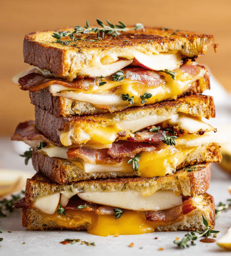 Apple Bacon and Cheddar Grilled Cheese Recipe