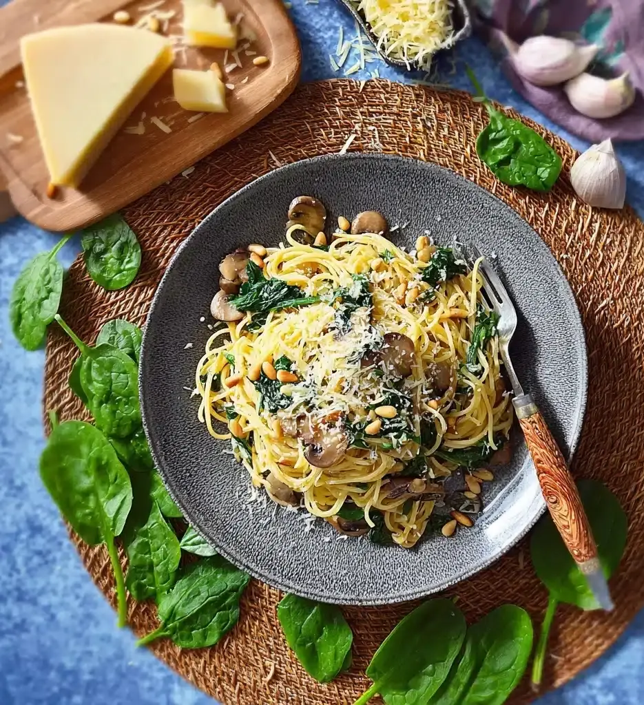 Creamy Mushroom And Spinach Pasta Recipe