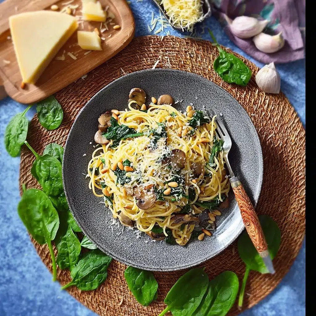 Creamy Mushroom And Spinach Pasta Recipe - Recipe Image