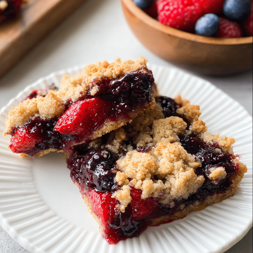 Healthy Berry Oatmeal Bars Breakfast Recipe - Recipe Image