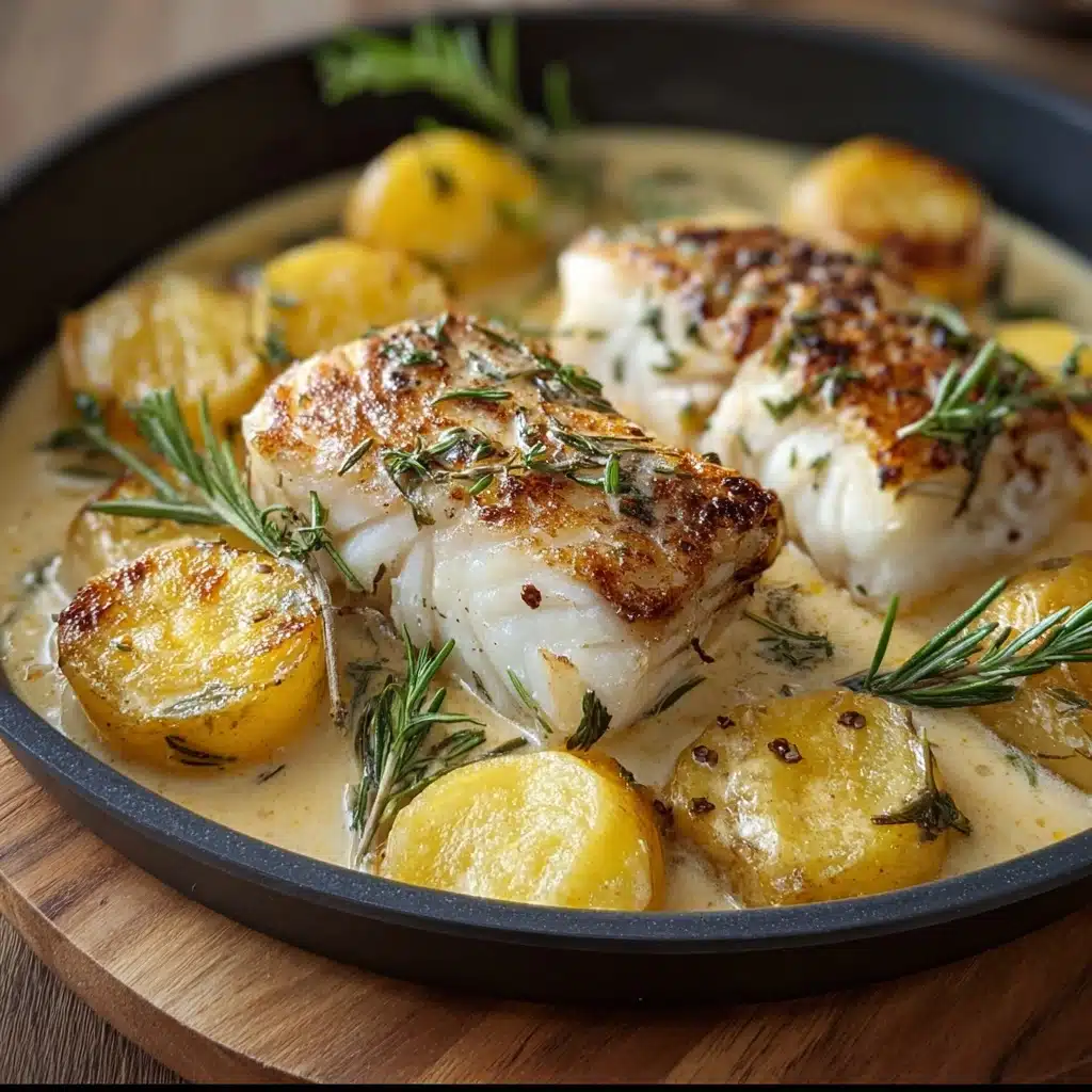 the best Cod & Potatoes in Rosemary Cream Sauce Recipe - Recipe Image