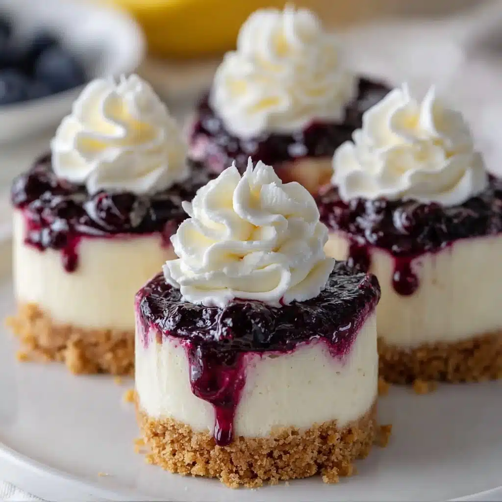 Juicy Mini Lemon Blueberry Cheesecakes Recipe - Recipe Image