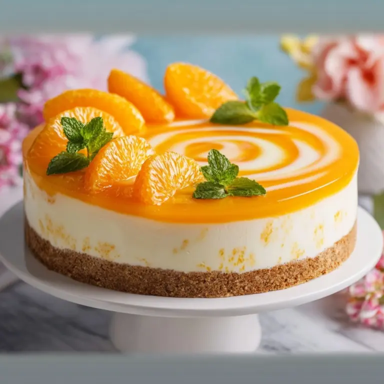 No-Bake Creamsicle Cheesecake (Orange & Vanilla Swirl) Recipe