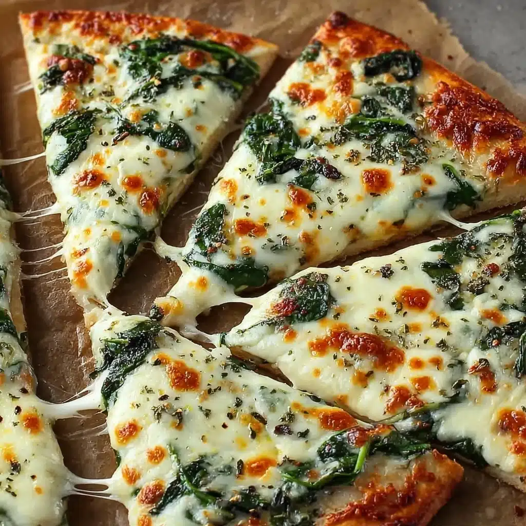 Roasted Garlic Spinach White Pizza Recipe - Recipe Image