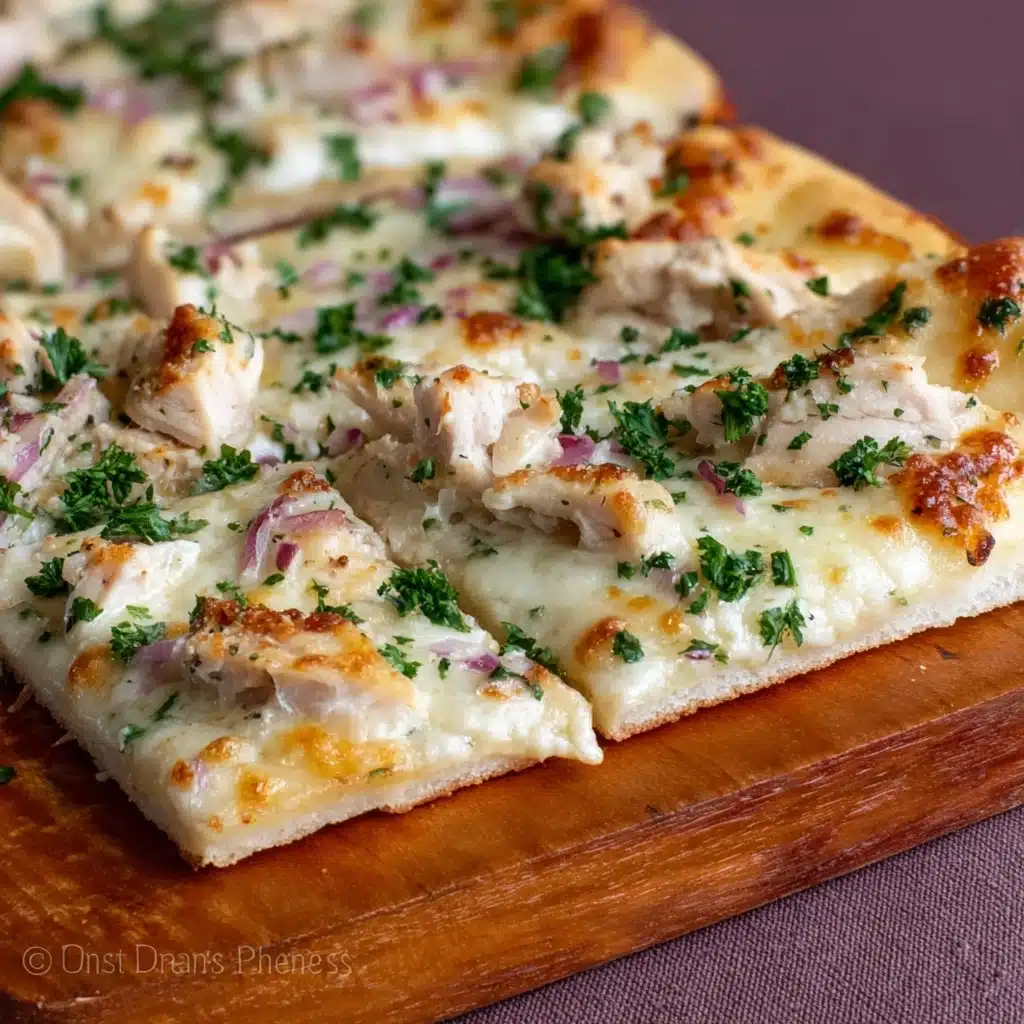 Roasted Garlic White Chicken Pizza Recipe - Recipe Image