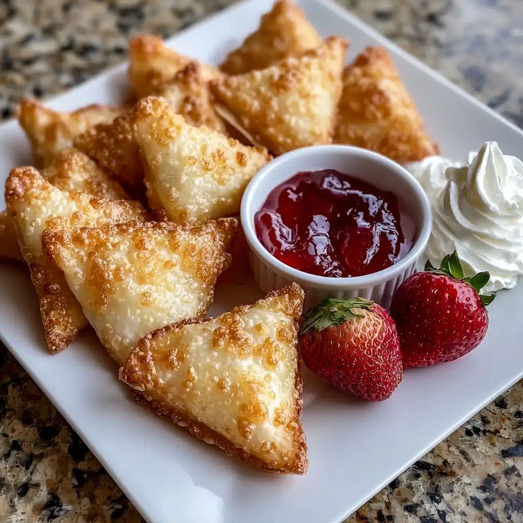 Deep-Fried Strawberry Cheesecake Stuffed Wonton Bites Recipe - Recipe Image