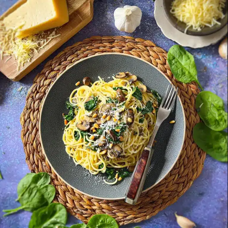 Creamy Mushroom And Spinach Pasta Recipe