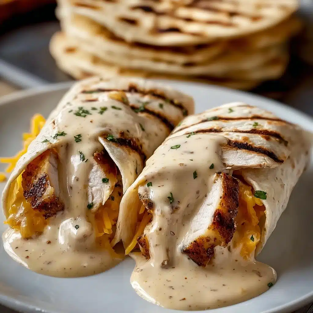 Cheesy Garlic Chicken Wraps Recipe - Recipe Image