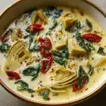 Lemony Tuscan Artichoke Soup Recipe