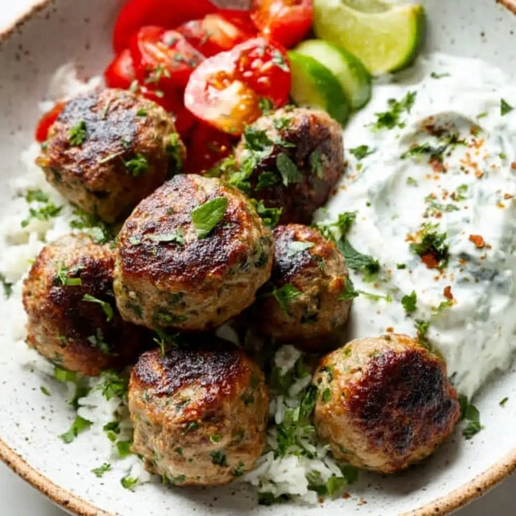 Greek Turkey Meatballs with Tzatziki Recipe - Recipe Image