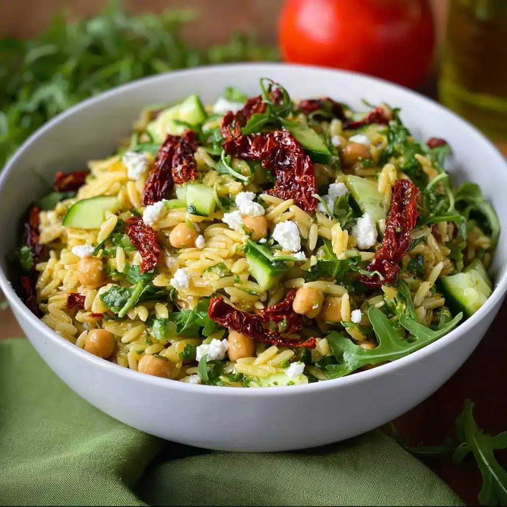 Sun Dried Tomato Orzo Pesto Salad Recipe - Recipe Image