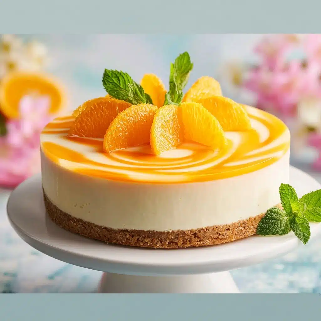 No-Bake Creamsicle Cheesecake (Orange & Vanilla Swirl) Recipe - Recipe Image