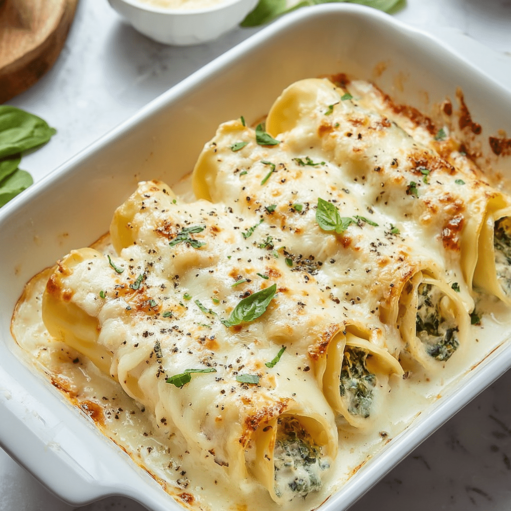 Chicken Manicotti Alfredo Recipe - Recipe Image