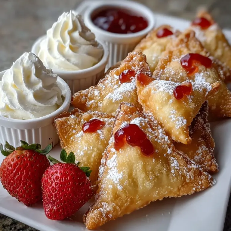 Deep-Fried Strawberry Cheesecake Stuffed Wonton Bites Recipe