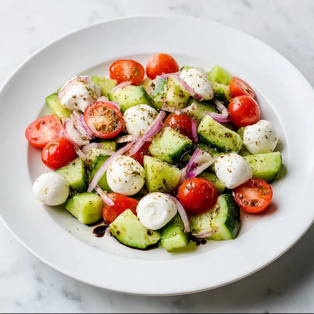Fresh Cucumber Caprese Salad Recipe - Recipe Image