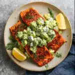 Baked Salmon with Avocado & Feta Recipe