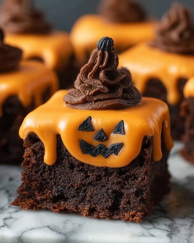Simple Melted Halloween Jack O’ Lantern Brownies Recipe