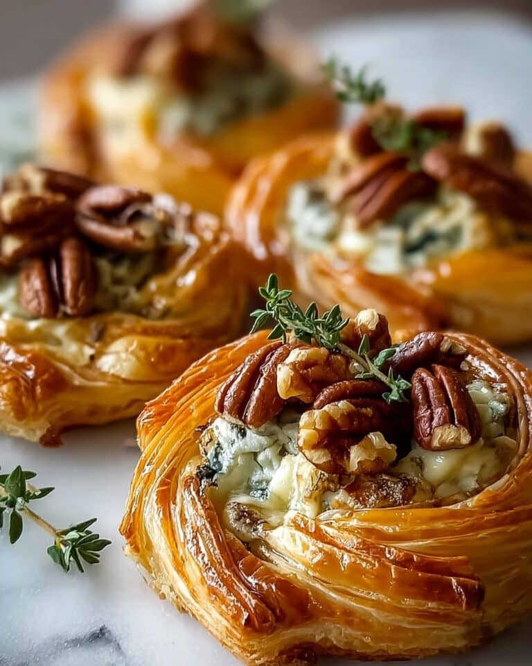 Blue Cheese Walnut Thyme Puff Pastry Twirl Recipe
