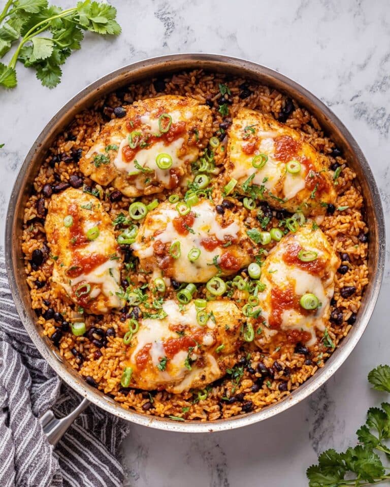 Salsa Chicken and Cauliflower Rice Skillet Recipe