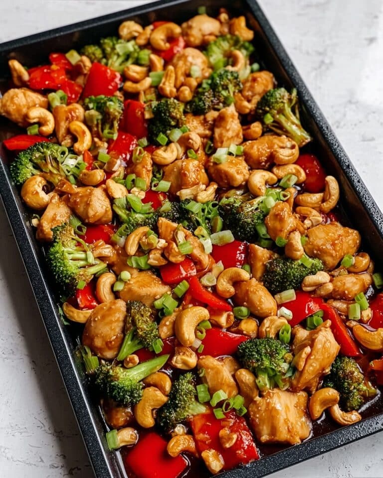Sheet Pan Cashew Chicken Recipe