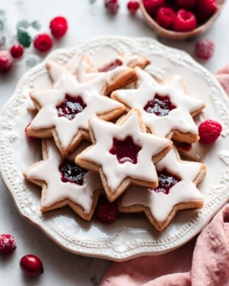 Iced Cherry Almond Linzer Cookies Recipe