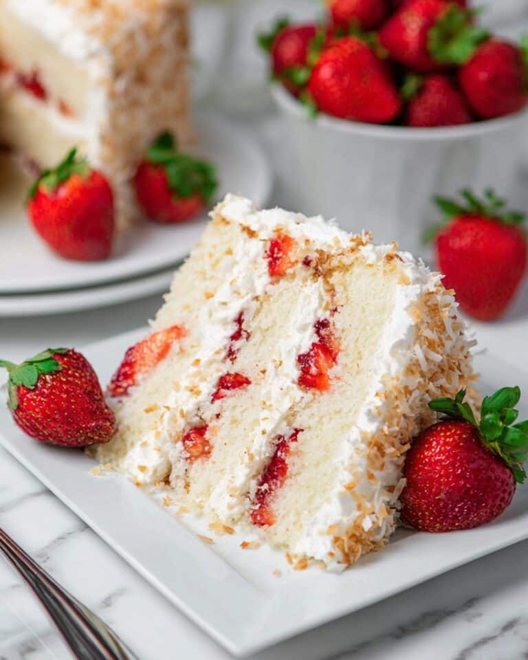 Coconut Strawberry Cake Recipe