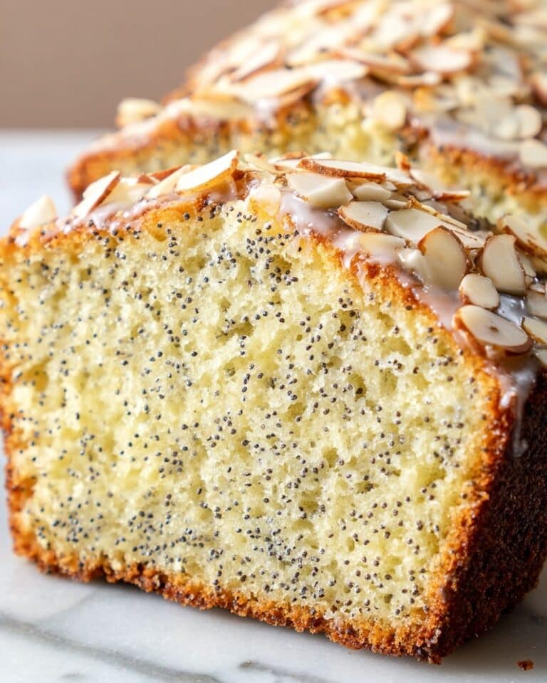 Almond Poppy Seed Lemon Bread with Vanilla Glaze Recipe