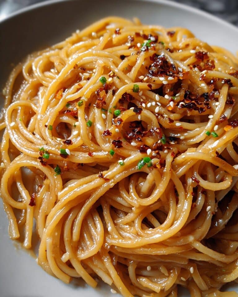 Caramelized Onion Pasta with Chili Oil Recipe