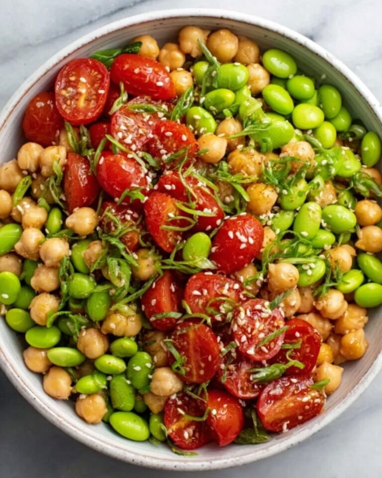 Chickpea Edamame Salad with Ginger Sesame Vinaigrette Recipe