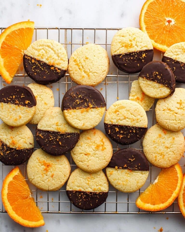 Chocolate Dipped Orange Shortbread Cookies Recipe