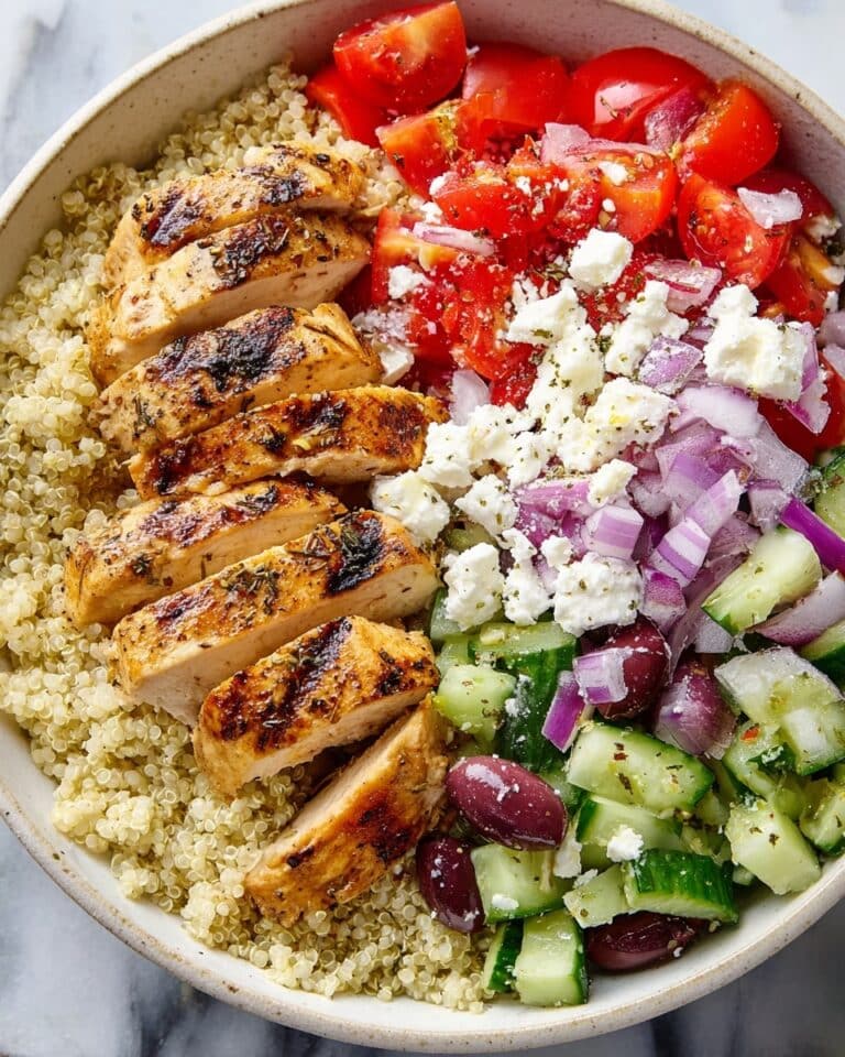 Greek Chicken Bowl with Quinoa, Feta, and Kalamata Olives Recipe