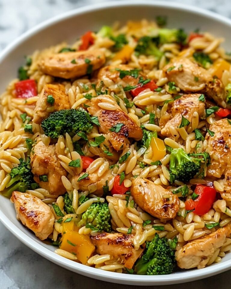 Lemon Chicken & Veggie Orzo Stir Fry Recipe
