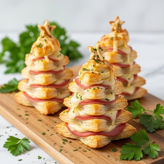 Ham & Cheese Puff Pastry Christmas Trees Recipe