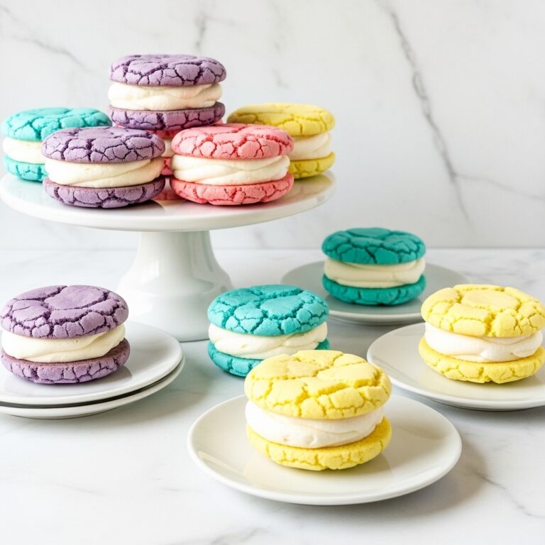 Pastel Sugar Cookie Sandwiches with Vanilla Filling Recipe