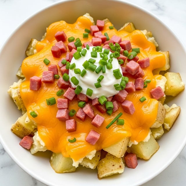 Cheesy Potato Egg Scramble Recipe