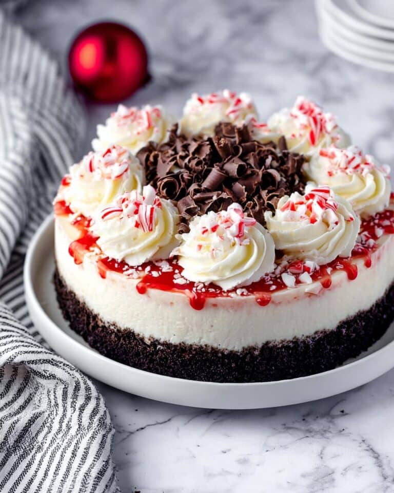 White Chocolate Peppermint Bark Cheesecake Recipe