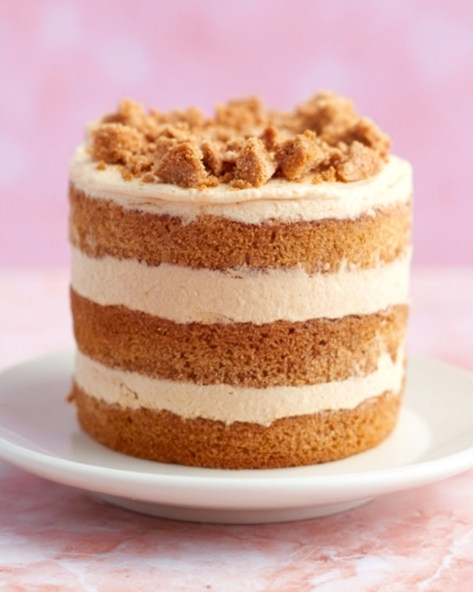 Biscoff Cake with Cinnamon-Spiced Frosting and Cookie Topping Recipe - Recipe Image