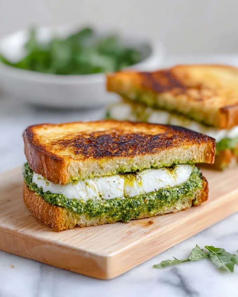 Melty Burrata Grilled Cheese Sandwich with Spinach Pesto Recipe