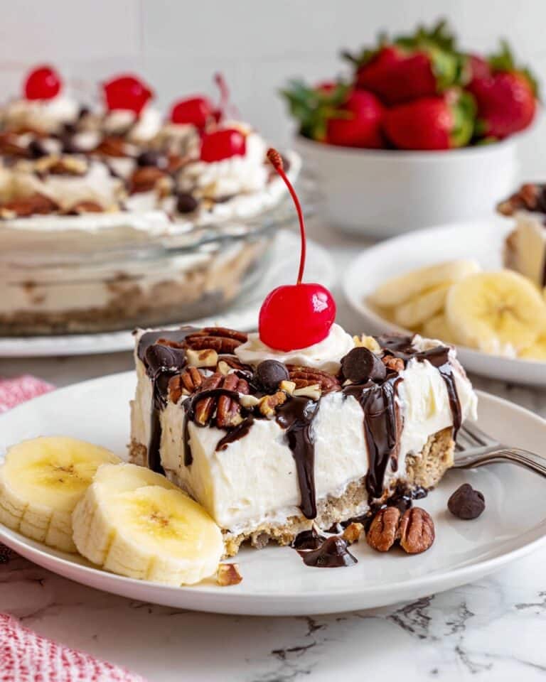 No Bake Banana Split Cheesecake Recipe