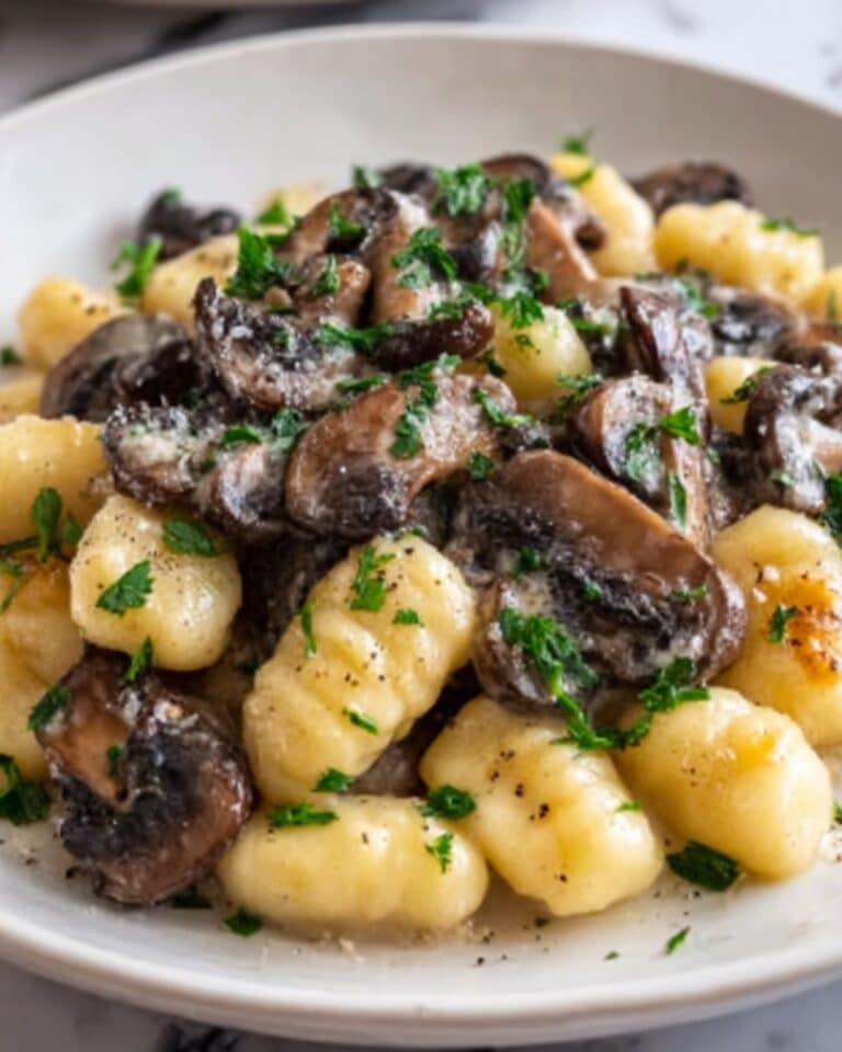 Creamy Mushroom Gnocchi with Parmesan Recipe