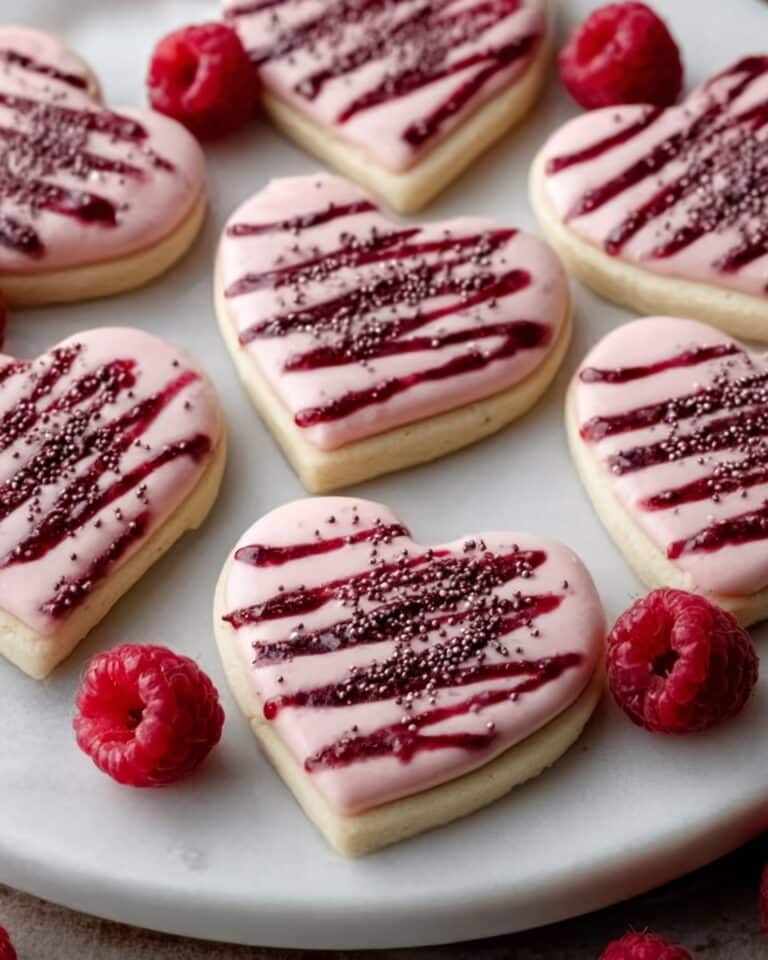 Raspberry Sugar Cookies with Chocolate Drizzle Recipe