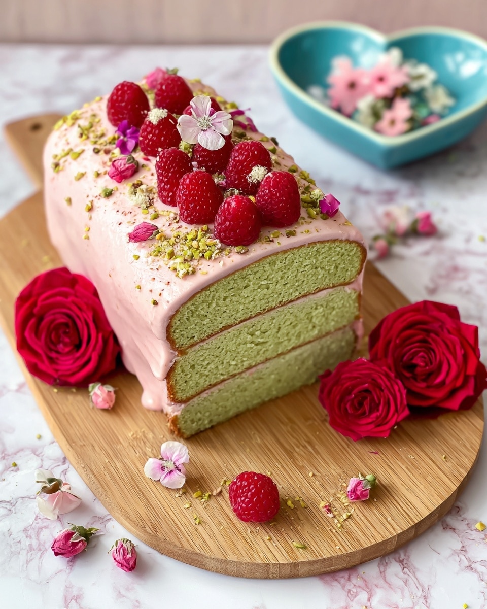 Raspberry Iced Pistachio Loaf Recipe - Recipe Image